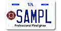 Professional Firefighter-Int'l Motorcycle Plate